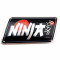 Plaque de Pot Ninja Alu Noir Rouge 60x130mm - NOS Stock d'&eacute;poque