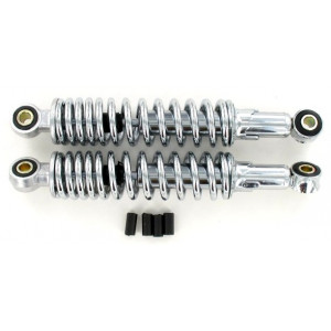 Amortisseur Ressort Ext&eacute;rieur 260mm R&eacute;glable Chrom&eacute; - Mobylette Peugeot MBK Motob&eacute;cane - Paire