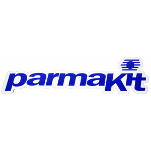Autocollant Parmakit Bleu fond Blanc (40x150mm)