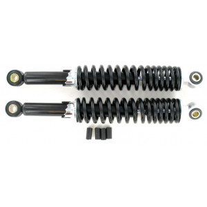 Amortisseur Ressort Ext&eacute;rieur 280mm R&eacute;glable Noir - Mobylette Peugeot MBK Motob&eacute;cane - Paire