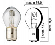Ampoule 12V 45-40W NORME S2 CULOT BA20D Standard Blanc (Projecteur) (x1) -Flosser-