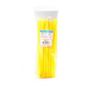 Collier de Serrage Rilsan 3,5x250mm Jaune Fluo - Nylon Plastique (Sachet de 100)