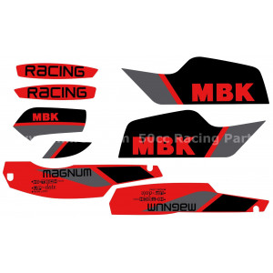Kit D&eacute;co MBK 51 Magnum Racing MR1 Chappy Red Rouge 1991-1992 (Sticker Reproduction)