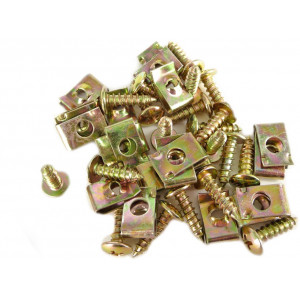 Vis Carrosserie M4 x 12 + Clips Agrafe Pour Scooter Moto - Sachet de 20