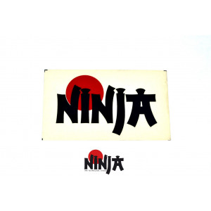 Autocollant Transfert Ninja pour Silencieux Alu - Noir Fond Transparent - NOS Stock D'&eacute;poque