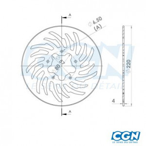 Disque Frein Arri&egrave;re NG Rieju RS2 / NKD / GPR (d.220)