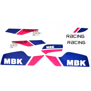 Kit D&eacute;co MBK 51 Magnum Racing MR1 Ceramic White Phase 2 Complet (Sticker Reproduction)