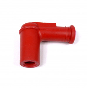 Capuchon Bougie Antiparasite Comp&eacute;tition Champion 5 Ohms Rouge Silicone - Montage avec Olive