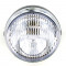 Phare Avant Rond Noir / Chrom&eacute; &Oslash;140 Universel Mobylette / Moto Vintage  (Optique complet BA20D)
