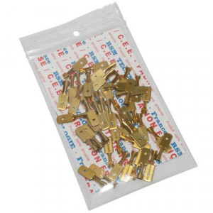 Cosse Electrique Plate 6.3 Male Laiton - Qualit&eacute; Atelier (Sachet 100 pi&egrave;ces)
