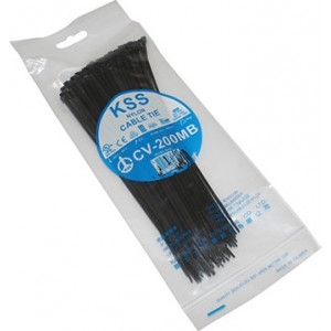 Collier de Serrage Rilsan 2,5x200mm Noir - Nylon Plastique (Sachet de 100)