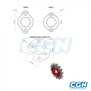 Plaquette de Maintient / Clips Pignon Derbi Euro 2 / Euro 3 Universelle