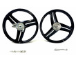 Jantes Type Grimeca 17P Noire Peugeot 103 RCX SPX CLIP Alu 3 h&eacute;lices - Avant / Arri&egrave;re