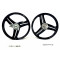 Jantes Type Grimeca 17P Noire Peugeot 103 RCX SPX CLIP Alu 3 h&eacute;lices - Avant / Arri&egrave;re